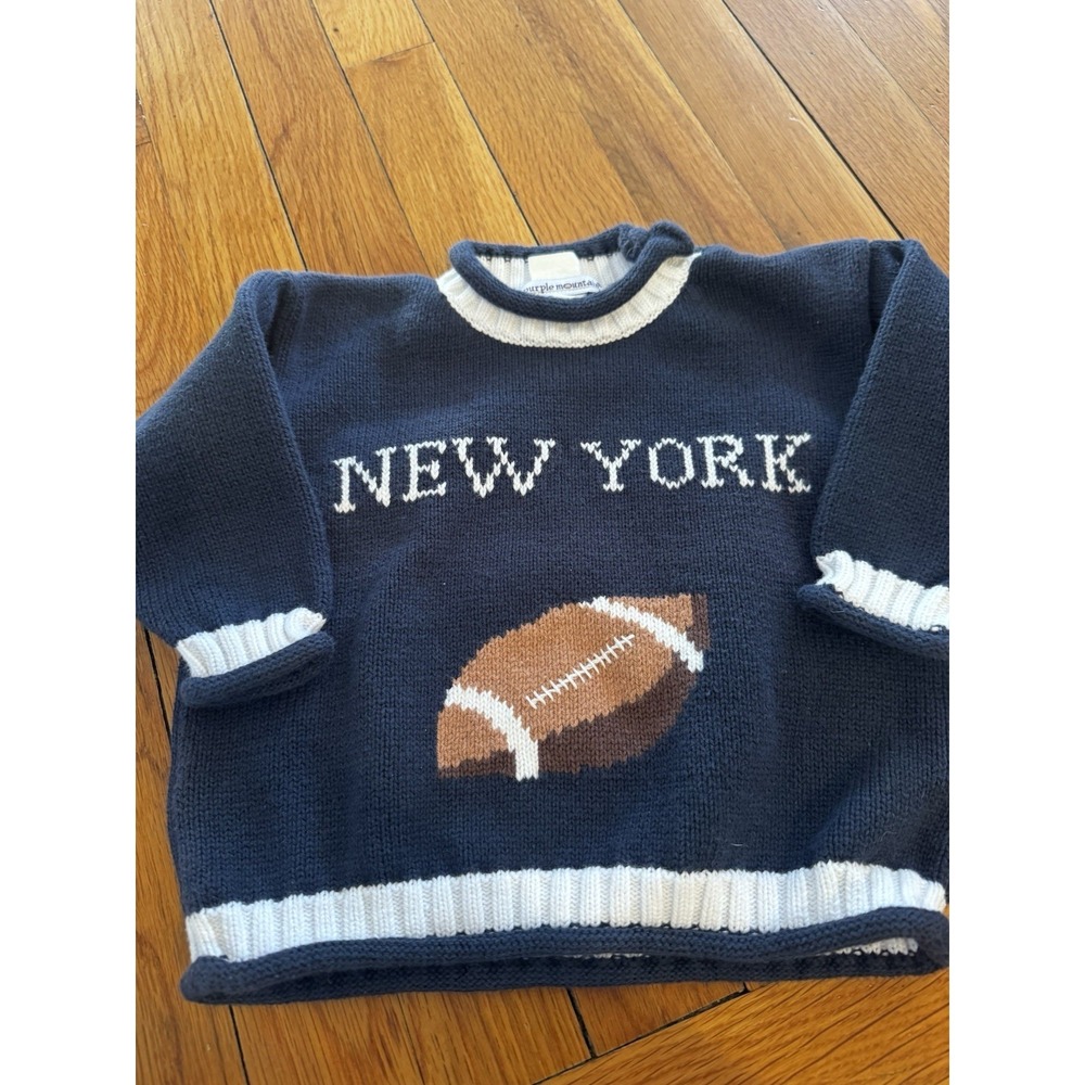 Vintage Purple Mountain Sweaters Knit Navy New York Football Baby Sweater 24M